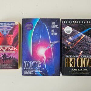 Star Trek Generations, First Contact Hard Cover Novel Book V The Final Frontier